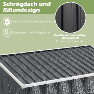 Costway Μεταλλική Αποθήκη Κήπου 163 x 86 cm - Αδιάβροχο Σπιτάκι με ... Costway Μεταλλική Αποθήκη Κήπου 163 x 86 cm - Αδιάβροχο Σπιτάκι με ...