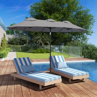 Outsunny Διπλή Ομπρέλα Κλίσης 45° με Μανιβέλα και Αεραγωγούς, από Α... Outsunny Διπλή Ομπρέλα Κλίσης 45° με Μανιβέλα και Αεραγωγούς, από Α...