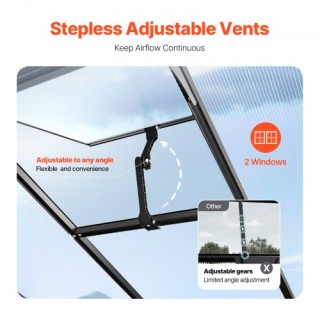 VEVOR  Θερμοκήπιο Πολυανθρακικού 8x12 Ft Εξωτερικό για Κήπο  JTSZWS...