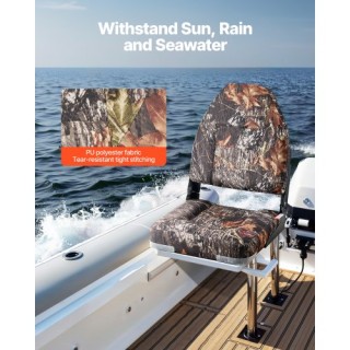 VEVOR Κάθισμα Βάρκας Υψηλής Πλάτης με Σφουγγάρι Καμουφλάζ ZDCZYGKB2...
