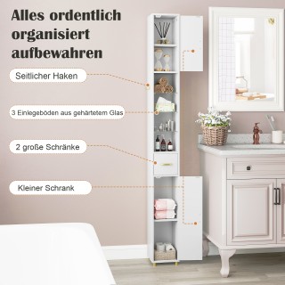 Costway Ντουλάπι Μπάνιου με Φωτισμό, Συρτάρι & 3 Γυάλινες Ράφια 18... Costway Ντουλάπι Μπάνιου με Φωτισμό, Συρτάρι & 3 Γυάλινες Ράφια 18...