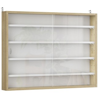 HOMCOM Βιτρίνα Αποθήκευσης με 4 Ρυθμιζόμενα Ράφια από Ξύλο με Γυάλι...