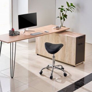 Περιστρεφόμενο Σκαμπό με Ρόδες Δερματίνη Ρυθμιζόμενο Ύψος 54 x 54 x... Περιστρεφόμενο Σκαμπό με Ρόδες Δερματίνη Ρυθμιζόμενο Ύψος 54 x 54 x...