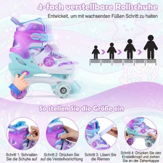 Costway Παιδικά Τετράτροχα Ρόλερ Ρυθμιζόμενα σε 4 Μεγέθη με Φωτιζόμ... Costway Παιδικά Τετράτροχα Ρόλερ Ρυθμιζόμενα σε 4 Μεγέθη με Φωτιζόμ...