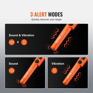 VEVOR Ανιχνευτής Μετάλλων Χειρός με Αδιάβροχη Θήκη  JCKJSTCBFIP66NR...