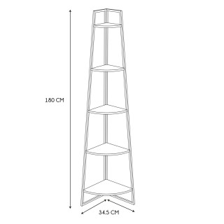 Γωνιακή Ραφιέρα 5 Επιπέδων από Ξύλο & Μέταλλο 180 x 34,5 x 34,5 cm ... Γωνιακή Ραφιέρα 5 Επιπέδων από Ξύλο & Μέταλλο 180 x 34,5 x 34,5 cm ...