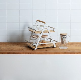 Μεταλλική Ραφιέρα 2 Επιπέδων με Λαβές 30,5 x 22,5 x 29 cm Λευκό & ... Μεταλλική Ραφιέρα 2 Επιπέδων με Λαβές 30,5 x 22,5 x 29 cm Λευκό & ...