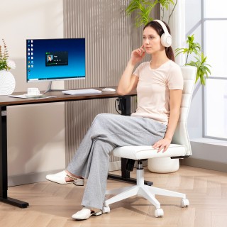 HOMCOM Εργονομική και Ρυθμιζόμενη Καρέκλα Γραφείου με Καμπυλωτή Πλά...