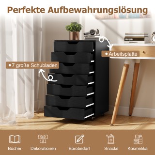 Costway Κινητό Ντουλάπι Αρχειοθέτησης με 7 Συρτάρια και Ρόδες 49 x ...