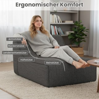 Costway Εργονομική Φουσκωτή Πολυθρόνα Lounge με Αποσπώμενο Κάλυμμα,...