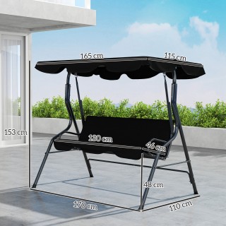 Outsunny Τριθέσιο Κούνια με Ρυθμιζόμενο Σκιάδιο και Μαξιλάρια, Ατσά... Outsunny Τριθέσιο Κούνια με Ρυθμιζόμενο Σκιάδιο και Μαξιλάρια, Ατσά...