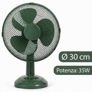 BAKAJI Επιτραπέζιος Ανεμιστήρας Διαμέτρου 30cm, Ισχύς 35W, Πράσινος...