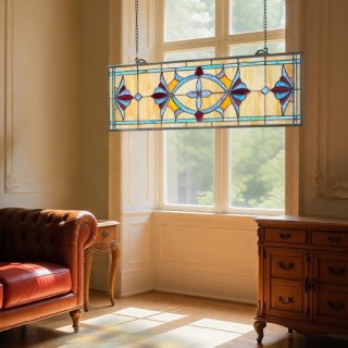 VEVOR Έγχρωμο Γυάλινο Κρεμαστό Παράθυρο Τύπου Tiffany με Αλυσίδα 32...