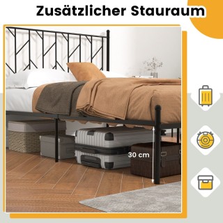 Costway Μεταλλικό Κρεβάτι Πλατφόρμας με Κεφαλάρι 360kg 197 x 141 x... Costway Μεταλλικό Κρεβάτι Πλατφόρμας με Κεφαλάρι 360kg 197 x 141 x...