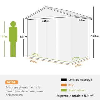 Outsunny Κουτί αποθήκευσης εργαλείων με συρόμενες πόρτες και 4 αερα...