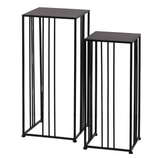 Galileo Σετ 2 τετράγωνα τραπέζια σε μαύρο σίδερο Est 5919525