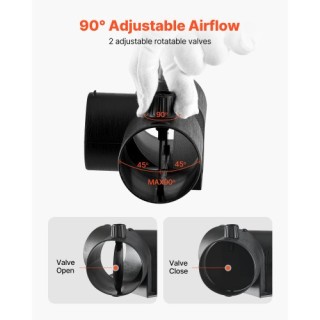 VEVOR Σύνδεσμος Θερμαντήρα Πετρελαίου 59mm Τριπλός Αεραγωγός με 2 Π...