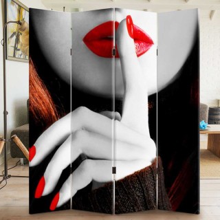 BAKAJI  Παραβάν 4 Πάνελ Εκτύπωση Μπρος-Πίσω Διαχωριστικό Μόδα Μοντρ...