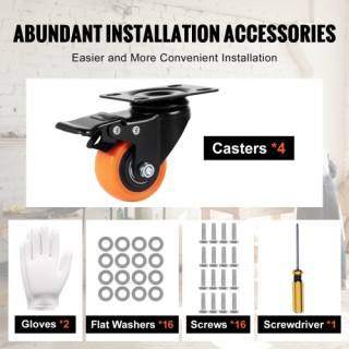 Ρόδες VEVOR 2 με Διπλό Κλείδωμα, Σετ 4 τεμ., 150 lbs Αντοχή, Αθόρυβ... Ρόδες VEVOR 2 με Διπλό Κλείδωμα, Σετ 4 τεμ., 150 lbs Αντοχή, Αθόρυβ...