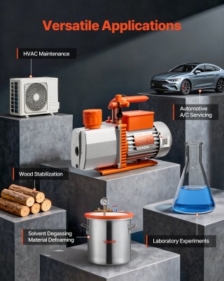 VEVOR Δίδυμη Περιστροφική Αντλία Κενού 7 CFM για Αυτοκίνητα - Συντή...