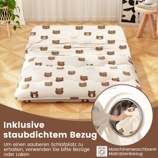 Costway Πολυλειτουργικό Στρώμα 140 x 200 cm  Futon με Αφαιρούμενο Κ...