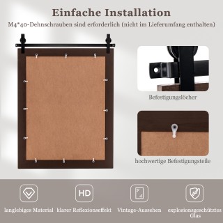 Ορθογώνιος Καθρέφτης με Ξύλινο Πλαίσιο σε Σκούρο Καφέ 76 x 56 x 1,4... Ορθογώνιος Καθρέφτης με Ξύλινο Πλαίσιο σε Σκούρο Καφέ 76 x 56 x 1,4...