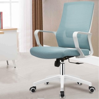 Shally Dogan  Μπλε Καρέκλα Γραφείου με Λευκή Δομή Πολυθρόνα για Γρα...