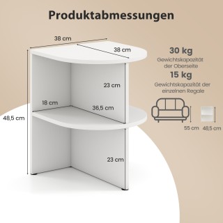 Σετ 2 Στρογγυλά Τραπέζια Σαλονιού Διπλού Επιπέδου με Ράφια, 38 x 38... Σετ 2 Στρογγυλά Τραπέζια Σαλονιού Διπλού Επιπέδου με Ράφια, 38 x 38...