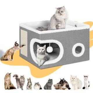 BAKAJI Γκρι Κουτί Γάτας με Ονυχοδρόμιο 58x42x33cm 02842298 BAKAJI Γκρι Κουτί Γάτας με Ονυχοδρόμιο 58x42x33cm 02842298