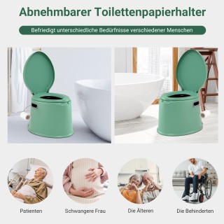 Costway Φορητή Τουαλέτα Κάμπινγκ με Αποσπώμενο Κάδο έως 200 kg - Πρ...