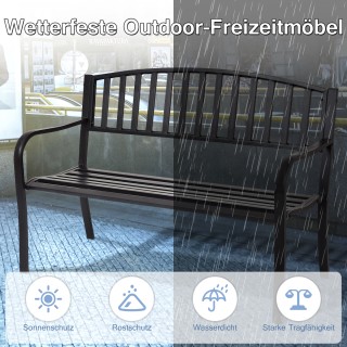 Costway Μεταλλικός Κήπος Πάγκος Βεράντας με Ριγέ Σχέδιο και Ανθεκτι... Costway Μεταλλικός Κήπος Πάγκος Βεράντας με Ριγέ Σχέδιο και Ανθεκτι...