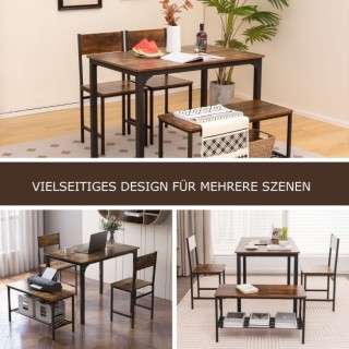 Σετ Τραπεζαρίας 4 Τεμαχίων - Τραπέζι Κουζίνας με 2 Καρέκλες , 1 Πάγ... Σετ Τραπεζαρίας 4 Τεμαχίων - Τραπέζι Κουζίνας με 2 Καρέκλες , 1 Πάγ...