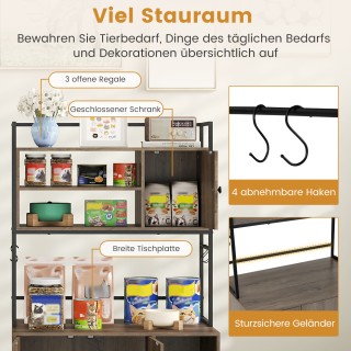 Costway Ονυχοδρόμιο Γκρι 137 x 51 x 78 cm με Ντουλάπα για Αμμολεκάν...