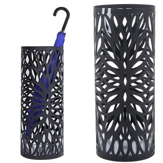 BAKAJI Σταντ ομπρελοθήκης από σίδερο, στρογγυλό σχέδιο, μαύρο, με ... BAKAJI Σταντ ομπρελοθήκης από σίδερο, στρογγυλό σχέδιο, μαύρο, με ...