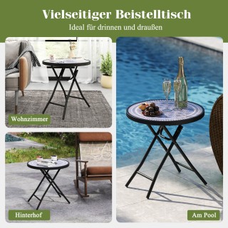 Costway Πτυσσόμενο Τραπέζι Βεράντας με Ανθεκτική Γυάλινη Επιφάνεια ... Costway Πτυσσόμενο Τραπέζι Βεράντας με Ανθεκτική Γυάλινη Επιφάνεια ...