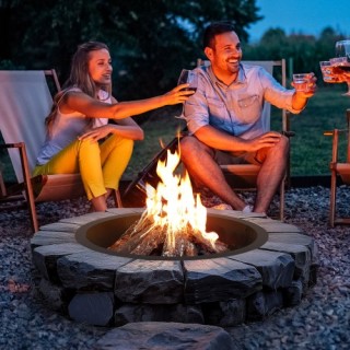 VEVOR Στρογγυλή Εστία Φωτιάς 35 από Ατσάλι για DIY Κατασκευή Πυράς ...