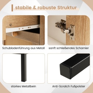 Costway Μπουφές με Μπροστινή Όψη από Ψεύτικο Ρατάν και Μεταλλικά Π... Costway Μπουφές με Μπροστινή Όψη από Ψεύτικο Ρατάν και Μεταλλικά Π...