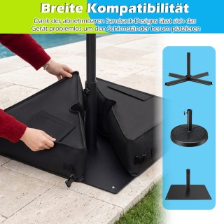 Costway Βάση Ομπρέλας Γεμιζόμενη με Άμμο 40 kg, Μεταφερόμενη, Μαύρη...