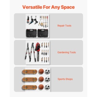 VEVOR Πάνελ Σχάρας 4x4 ft PVC Λευκό για Γκαράζ με Μοντέρνο Σχεδιασμ...