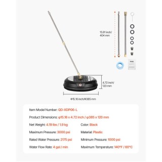 VEVOR Καθαριστής Επιφανειών Πλυστικού 3000 PSI 15 με 2 Ράβδους GYQX... VEVOR Καθαριστής Επιφανειών Πλυστικού 3000 PSI 15 με 2 Ράβδους GYQX...