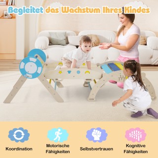 Costway Σετ 3 Τεμαχίων: Αναρριχητικό Πλέγμα με Τσουλήθρα & Τόξο Ανα...