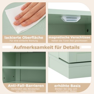 Costway Πράσινος Ελεύθερος Μπουφές Κουζίνας με Πόρτες και Ρυθμιζόμε... Costway Πράσινος Ελεύθερος Μπουφές Κουζίνας με Πόρτες και Ρυθμιζόμε...