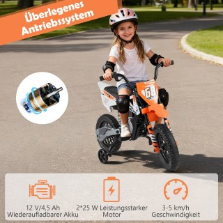 Costway Ηλεκτρική Μοτοσυκλέτα Παιδιών 12V με Αφαιρούμενους Σταθεροπ...