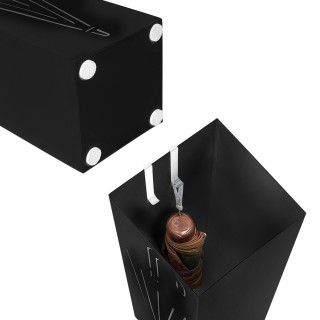 BAKAJI Τετράγωνη Σχέδιο Σιδερένια Ομπρελοθήκη Μαύρη με Δοχείο Συλλ... BAKAJI Τετράγωνη Σχέδιο Σιδερένια Ομπρελοθήκη Μαύρη με Δοχείο Συλλ...