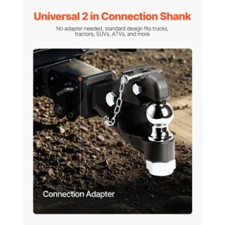 VEVOR Πείρος Ρυμούλκησης 2 ιντσών Υποδοχή Γάντζου 2.5-3 ιντσών Δακτ...