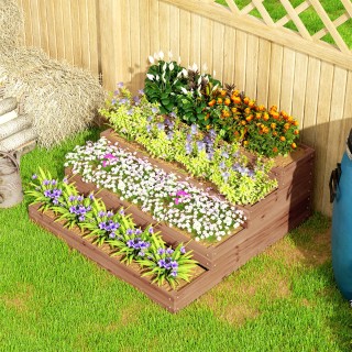 Outsunny Κρεβάτι για Υπερυψωμένο Κήπο 4 Επιπέδων από Ξύλο Έλατου με... Outsunny Κρεβάτι για Υπερυψωμένο Κήπο 4 Επιπέδων από Ξύλο Έλατου με...