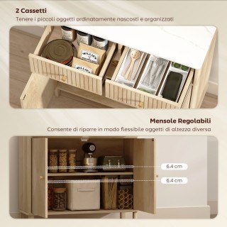 HOMCOM Μπουφές Κρεντένζα από Ξύλο με 2 Συρτάρια, Ντουλάπι και Επιφά... HOMCOM Μπουφές Κρεντένζα από Ξύλο με 2 Συρτάρια, Ντουλάπι και Επιφά...