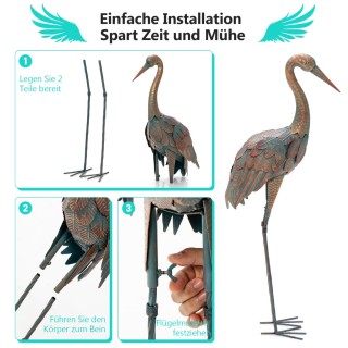 Σετ Δύο Γλυπτών  Πουλιών για Κήπο 18 x 35 x 86 cm  GT4120 Costway