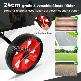 Costway Διθέσιος Αναδιπλούμενος Ατσάλινος Τρόλεϊ Γκολφ με Θήκη Κάρτ...