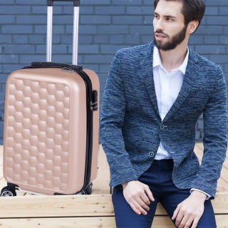 PROVITERA  Τρόλεϊ Καμπίνα Σκληρή Χειραποσκευή Χρυσό με Τηλεσκοπική ...